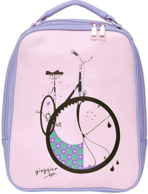 Hawai Stylish Bicycle Print Backpack(Blue, Beige, 6 L)