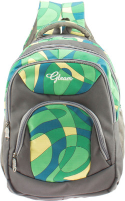 Gleam RDSF0406 Waterproof School Bag(Green, Grey, 17 inch)