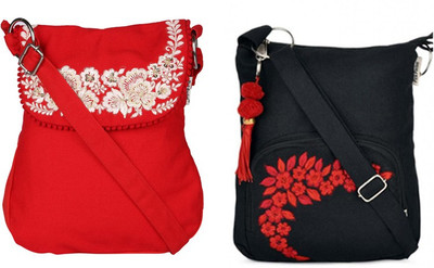 Pick Pocket Combo of Red sling bag with silver embroidery with Black Small Sling Bag School Bag(Blue, 5 inch)
Pick Pocket Combo of Red sling bag with silver embroidery with Black Small Sling Bag School Bag(Blue, 5 inch)