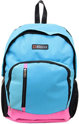 Bleu School Bag Large (17 Inches) Waterproof School Bag(Sky Blue, Pink, 17 Inches)
