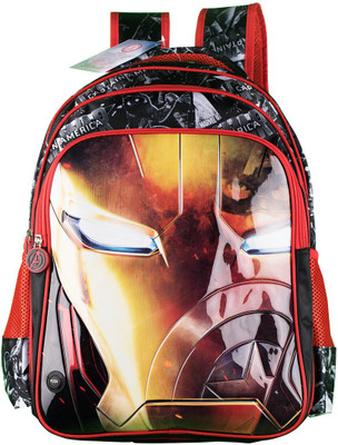 Iron Man Face School Bag(Black, Red, 16 inch)
