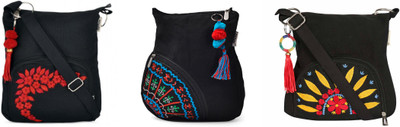 Pick Pocket Combo of black canvas sling bag with black Side pocket embroidered canvas sling bag with yellow and red embroidered sunflower sling bag School Bag(Black, 5 inch)
Pick Pocket Combo of black canvas sling bag with black Side pocket embroidered canvas sling bag with yellow and red embroidered sunflower sling bag School Bag(Black, 5 inch)