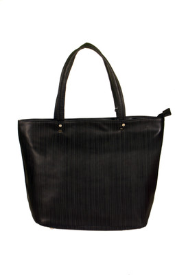 India Unltd Black P.U. Tote Bag IULBG02TOT School Bag(Black, 5 L)