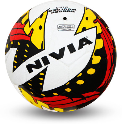 Nivia Typhoon Football - Size: (Pack of 1, Black, Yellow, Red