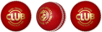 Priya Sports PCRUB-3 Cricket Leather Ball(Pack of 3, Red)