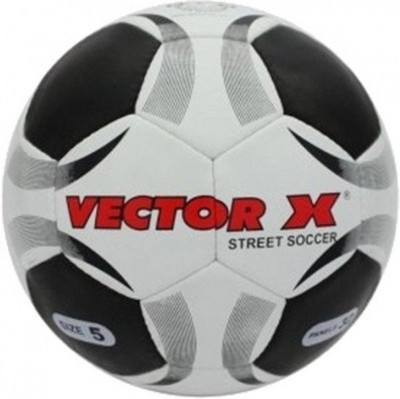 Vector X Street Soccer Synthetic Football - Size: (Pack of 1, White, Black