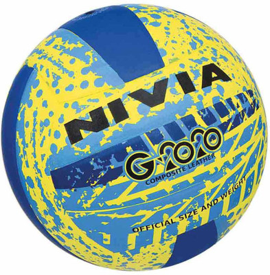 Nivia G2020 Volleyball - Size: (Pack of 1, Yellow, Blue