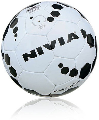Nivia Black Football - Size: 5(Pack of 1, White), Black;white