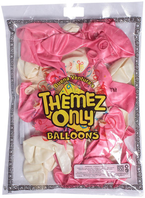 Themez Only Solid 8906049290407 Balloon(Pink, White, Pack of 1)