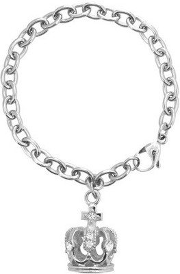 Inox Jewelry Stainless Steel Crystal Bracelet, Silver