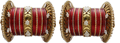 My Design Alloy Gold-plated Bangle Set(Pack of 50), Maroon