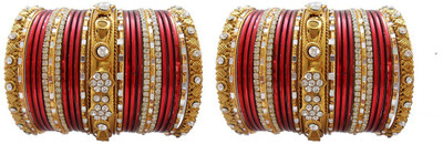 My Design Alloy Gold-plated Bangle Set(Pack of 50), Maroon