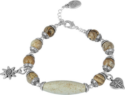 Pearlz Ocean Alloy Charm Bracelet, Brown