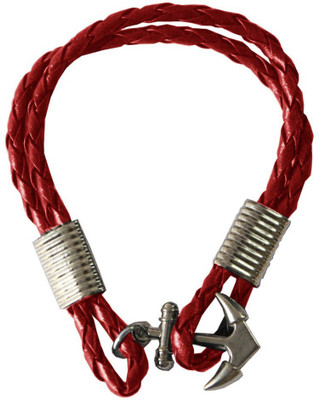 Rich & Famous Leather Bracelet, Red