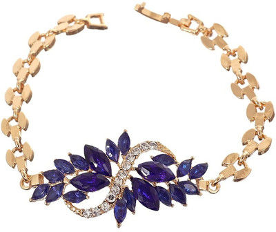 SENECIO™ Stone, Alloy Crystal Gold-plated Bracelet, Blue;gold