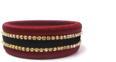 Ovis Creations Silk Dori Bangle, Maroon;black
