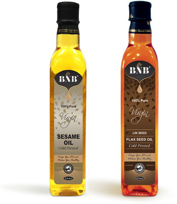 BnB Combo of Virgin Sesame Oil and Linseed (Flax Seed) Oil(1000 ml)