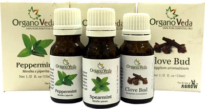 Organo Veda Combo of Natural Spearmint+ Peppermint+ Clove Bud Essential oils, Minty and refreshing breathe(45 ml)
Organo Veda Combo of Natural Spearmint+ Peppermint+ Clove Bud Essential oils, Minty and refreshing breathe(45 ml)