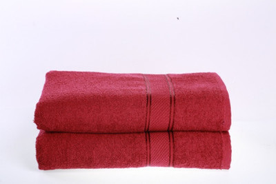 Earthrosystem 2 Piece Cotton Bath Linen Set(Red, Pack of 2)