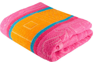Stylefolio Cotton 310 GSM Bath Towel(Pink, Orange), Orange;pink
