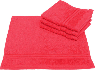 Avira Home Cotton 650 GSM Face Towel Set(Pack of 4, Red)