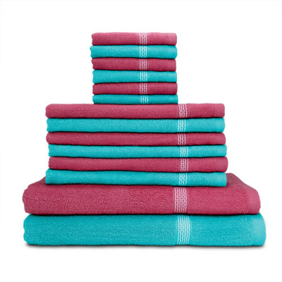 Swiss Republic Cotton Bath, Hand & Face Towel Set(Pack of 14, Light Blue, Pink), Dark pink;light blue
Swiss Republic Cotton Bath, Hand & Face Towel Set(Pack of 14, Light Blue, Pink), Dark pink;light blue