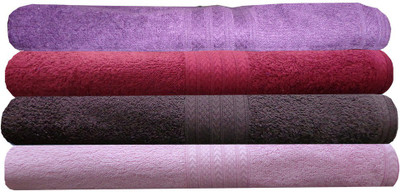 India Furnish Cotton 450 GSM Bath Towel Set(Pack of 4, Multicolor)