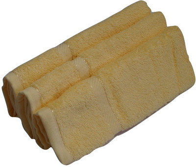 Snuggle Cotton Terry 400 GSM Hand Towel Set(Pack of 3, Yellow)