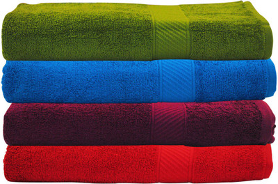 Trident Cotton 400 GSM Bath Towel Set(Pack of 4, Multicolor)