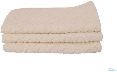 Softweave Cotton 450 GSM Hand Towel Set(Pack of 3, White), Cream
