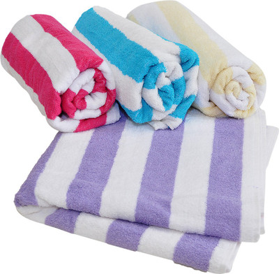 Welhouse India Cotton 250 GSM Bath Towel(Pack of 4, Multicolor)
