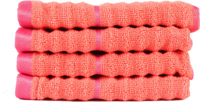 Casa Copenhagen GSM Face Towel(Pack of 4, Orange)