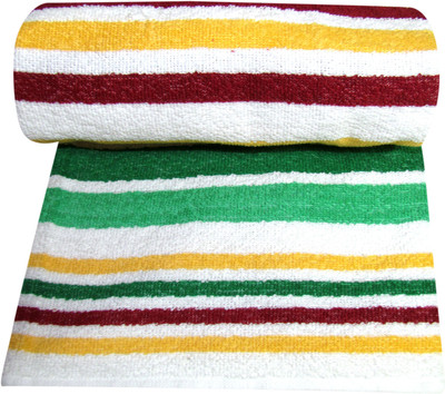 Bombay Dyeing Cotton 450 GSM Bath Towel(Yellow, Light Green), Green;yellow