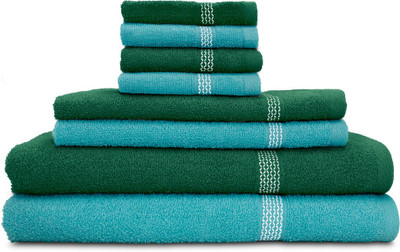 Swiss Republic Cotton Bath, Hand & Face Towel Set(Pack of 8, Light Blue, Dark Green), Dark green;light blue
Swiss Republic Cotton Bath, Hand & Face Towel Set(Pack of 8, Light Blue, Dark Green), Dark green;light blue