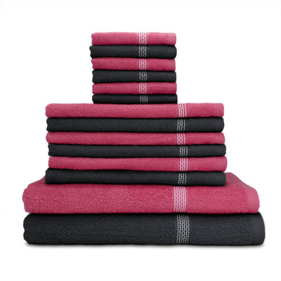 Swiss Republic Cotton Bath, Hand & Face Towel Set(Pack of 14, Grey, Pink), Dark grey;dark pink
Swiss Republic Cotton Bath, Hand & Face Towel Set(Pack of 14, Grey, Pink), Dark grey;dark pink