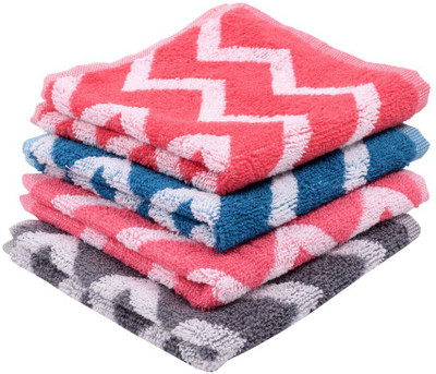 Softweave Cotton 500 GSM Face Towel(Pack of 4, Multicolor)