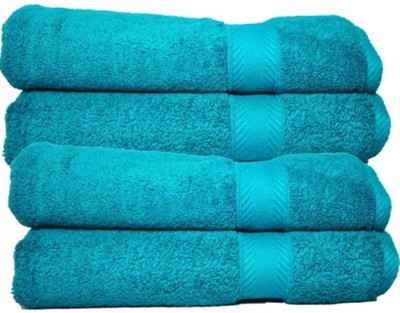 ruchiplain Cotton 400 GSM Bath Towel(Pack of 4, Light Blue), Multicolor