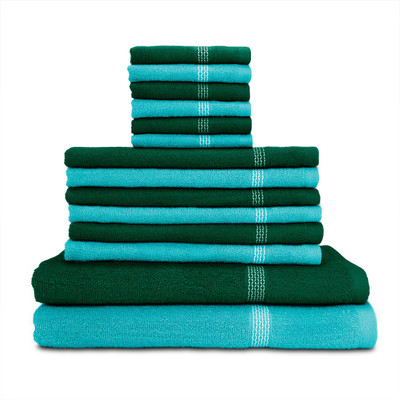 Swiss Republic Cotton Bath, Hand & Face Towel Set(Pack of 14, Light Blue, Dark Green), Dark green;light blue
Swiss Republic Cotton Bath, Hand & Face Towel Set(Pack of 14, Light Blue, Dark Green), Dark green;light blue