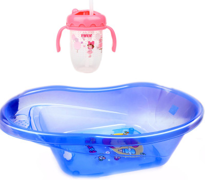 Farlin BABY BATH TUB & BABY SIPPER CUP COMBO(Pink)