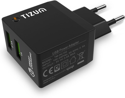 TIZUM 3.4A Dual USB Quick Smart Travel Wall Charger, Home Adapter With Auto Detect Technology For iPhones, iPads, Smartphones, Tabs Mobile Charger(Black)
TIZUM 3.4A Dual USB Quick Smart Travel Wall Charger, Home Adapter With Auto Detect Technology For iPhones, iPads, Smartphones, Tabs Mobile Charger(Black)