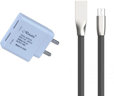 Reliable 2.1 Amp Dual USB Fast Charger with Zinc Alloy Micro USB Cable Mobile Charger(White & Black)
Reliable 2.1 Amp Dual USB Fast Charger with Zinc Alloy Micro USB Cable Mobile Charger(White & Black)