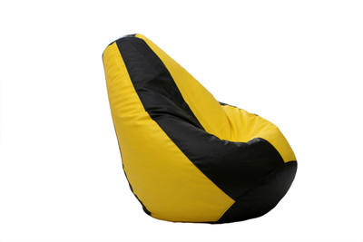 Comfy Bean Bags XXL Bean Bag Cover (Without Beans)(Black, Yellow)