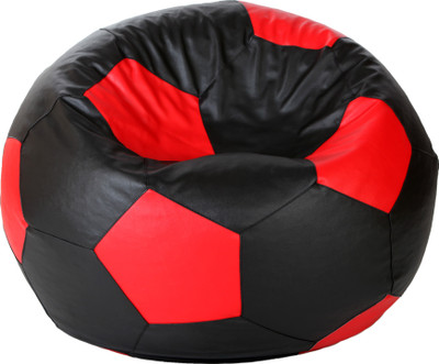 Comfy Bean Bags XL Bean Bag Cover (Without Beans)(Black, Red)