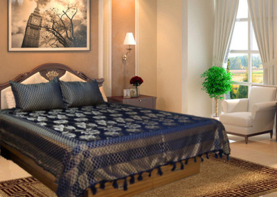 Snuggle Polyester Double Bed Cover(Multicolor, 1 Bed Cover 2 Pillow Covers)