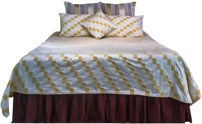MABA Satin Double Bed Cover(Beige)