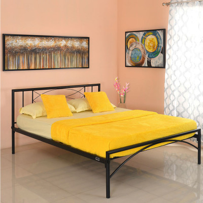 @home by Nilkamal Ursa Metal Queen Bed(Finish Color - Black)