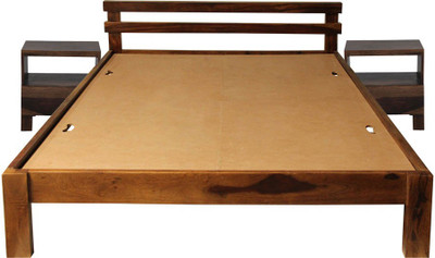 Tezerac Solid Wood Queen Bed(Finish Color - Natural)