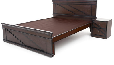 Furnicity Engineered Wood King Bed(Finish Color - Walnut)