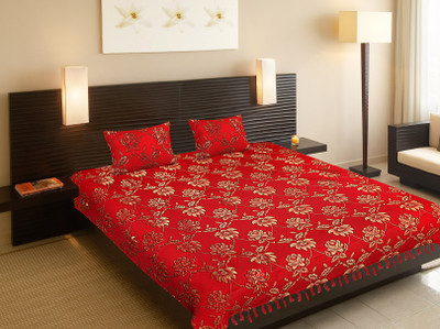 AS42 Silk Double Abstract Bedsheet(Pack of 1, Multicolor)