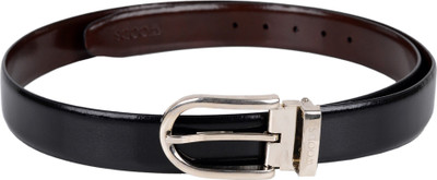 Woodland Men Black Genuine Leather Belt